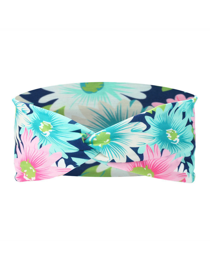 Twist Front Multicoloured Sunflowers Print Thin Hairband