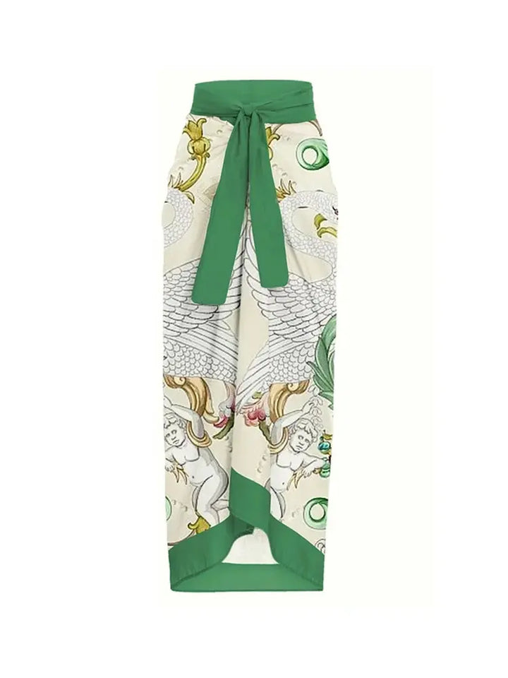 Appliqué Backless Sexy Swimsuit Set