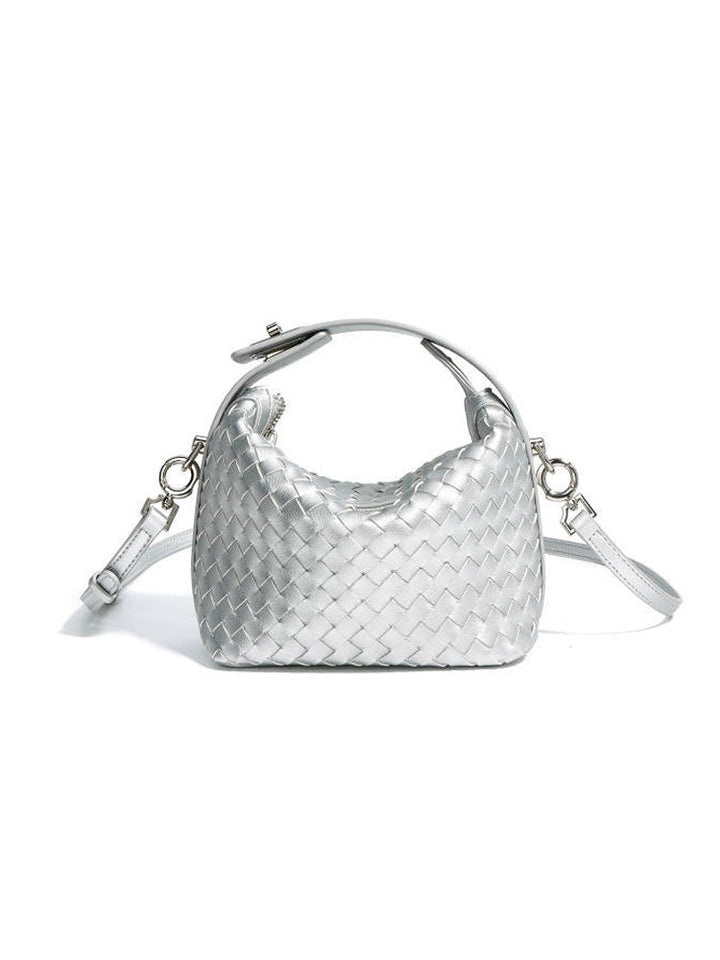 Handwoven Handheld Leather Bag
