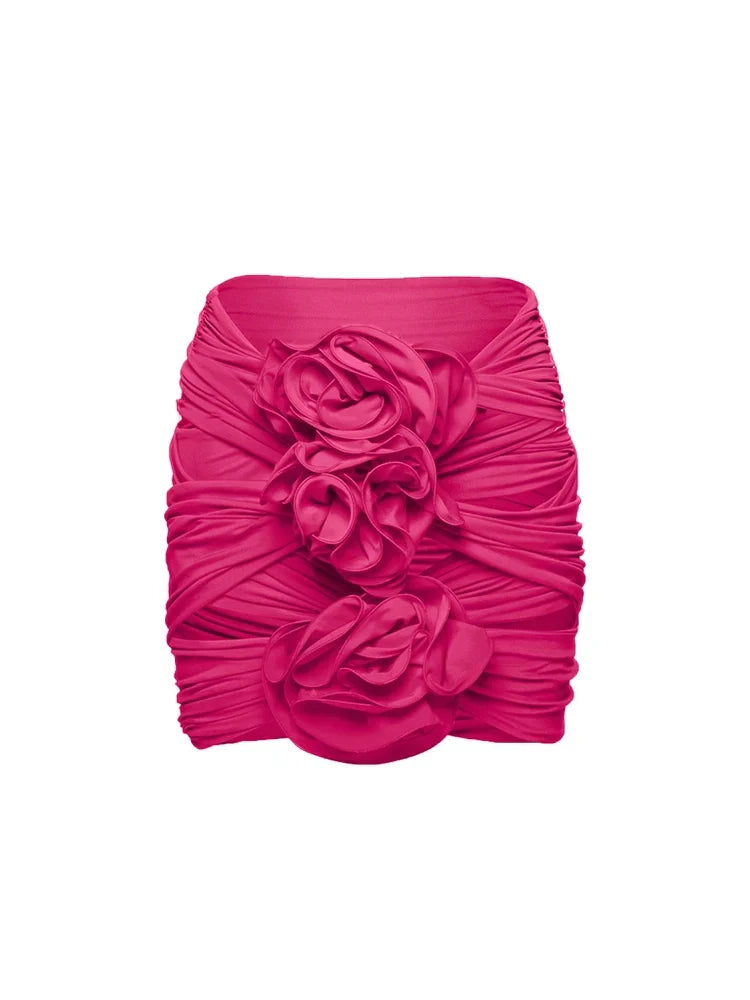 3D Floral Cutout Strappy Swimsuit Set