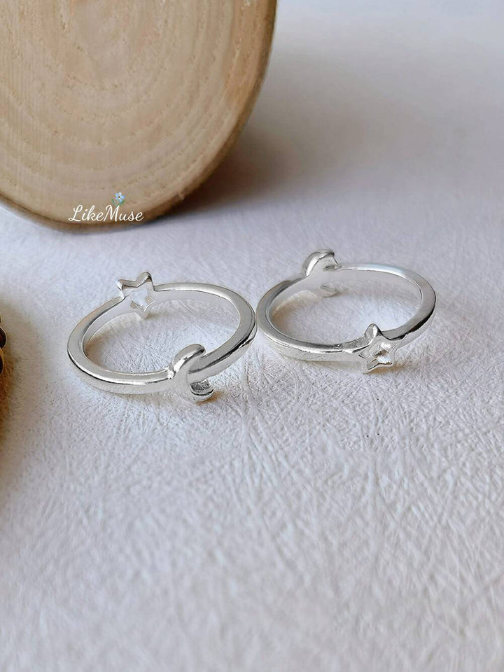 Boho Rings - Geometric Star & Moon Set 12pcs
