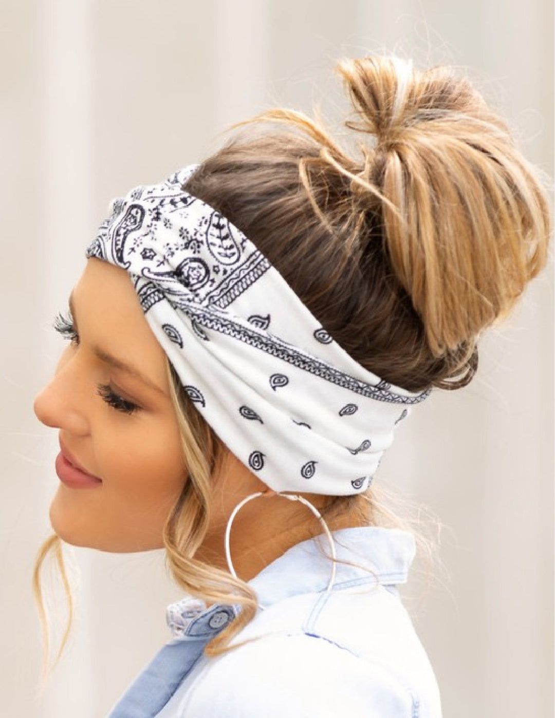 Paisley Boho Broadside Knot Headband