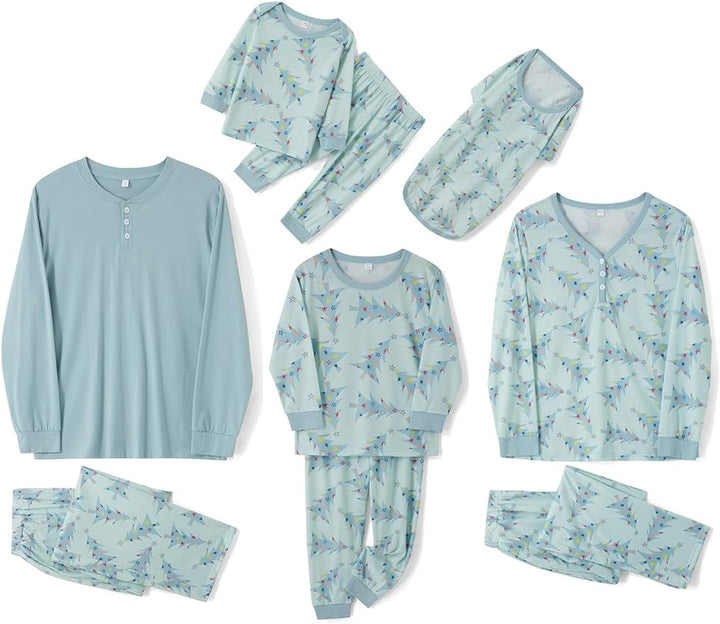 Holly Trees Fmalily Matching Pajamas(with Pet's dog clothes)