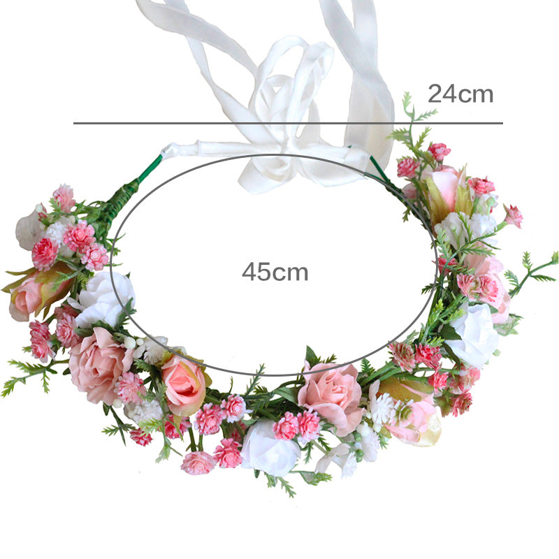 Bridal Flower Crown - Peony Bouque White Roses