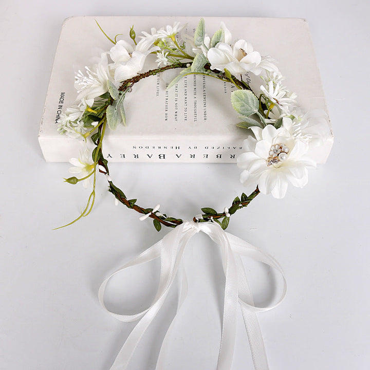 Bridal Flower Crown - White Pearl Rhinestone Daisy