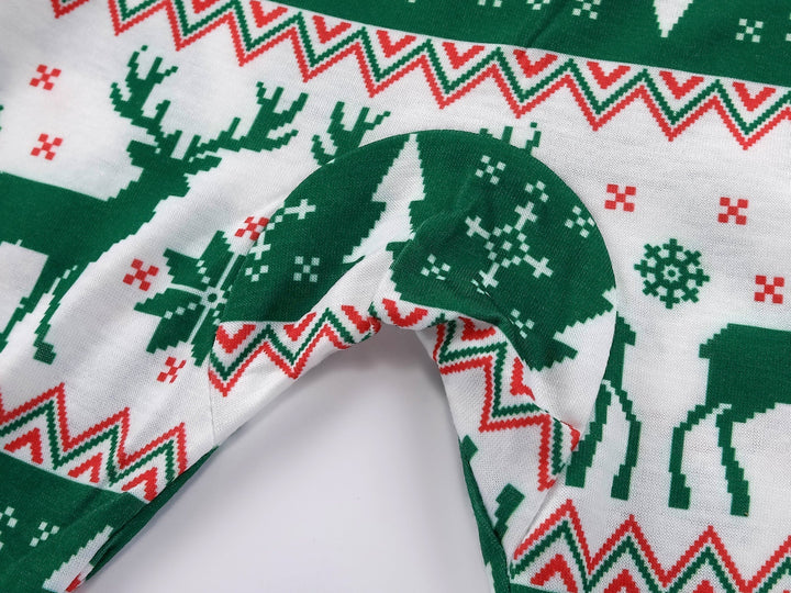 Green Christmas Elk Fmalily Matching Pajamas Sets (with Pet's dog)