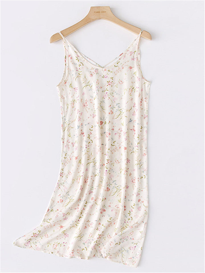 Printed Cross-Back Cami Dress