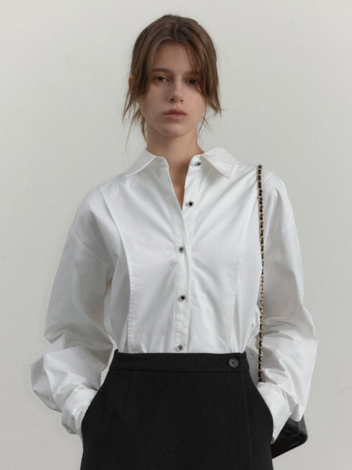 French-Inspired Cotton Cardigan Shirt