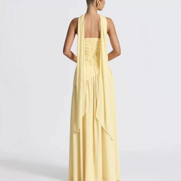 STRAPLESS SLIT DRESS
