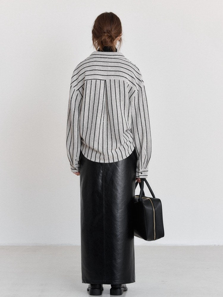Gold Striped Casual Shirt