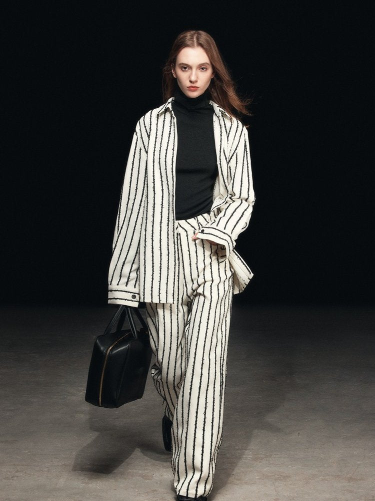 Casual Loose-Fit Striped Shirt