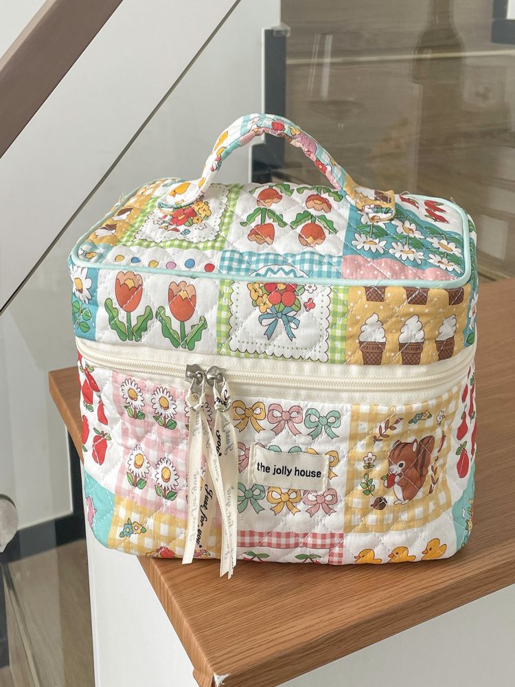 Colorful Garden Makeup Bag