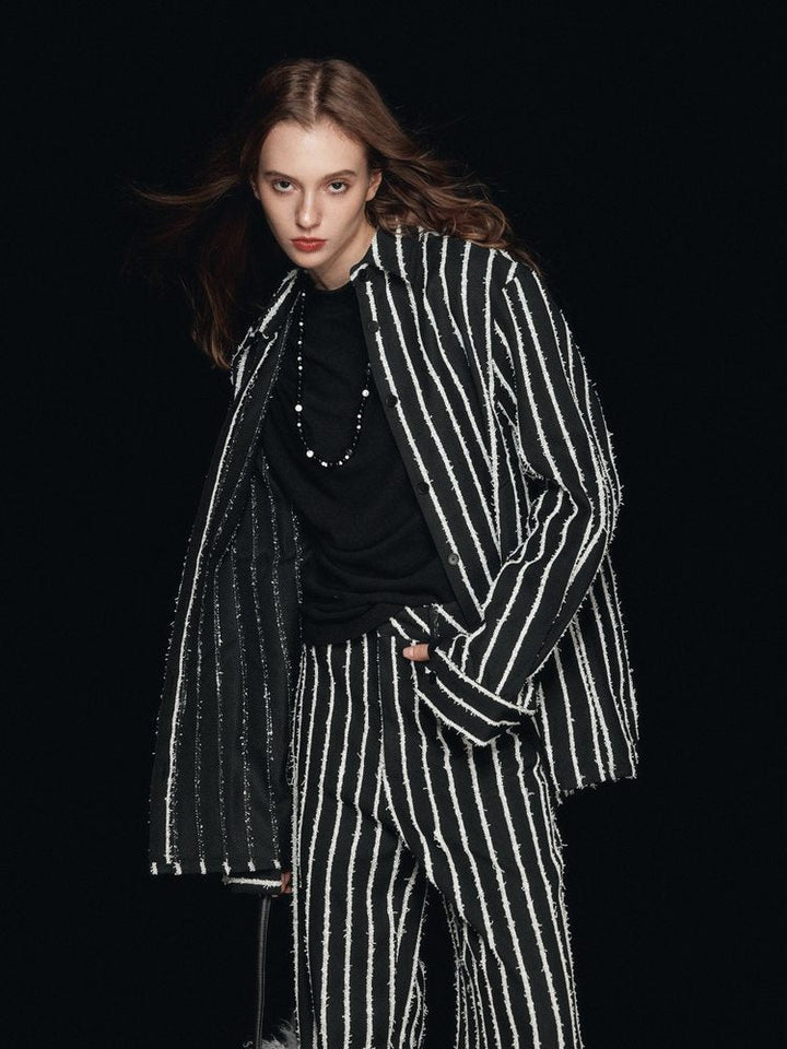 Casual Loose-Fit Striped Shirt