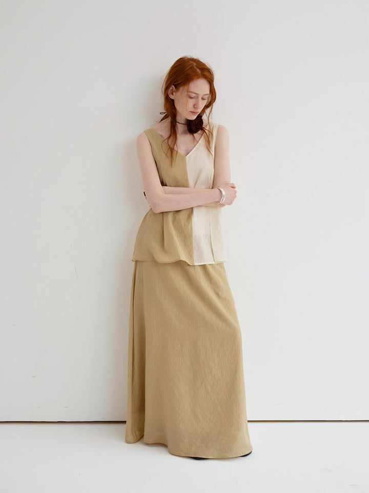 Casual Color Block Sleeveless Tank Top