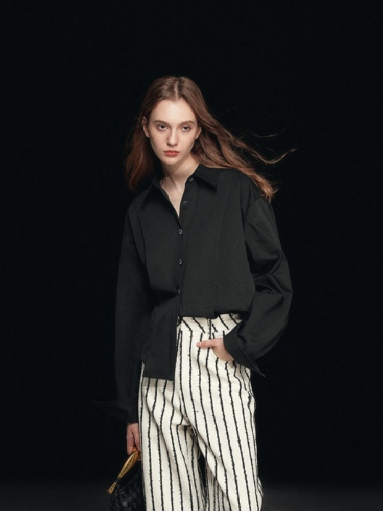 French-Inspired Cotton Cardigan Shirt