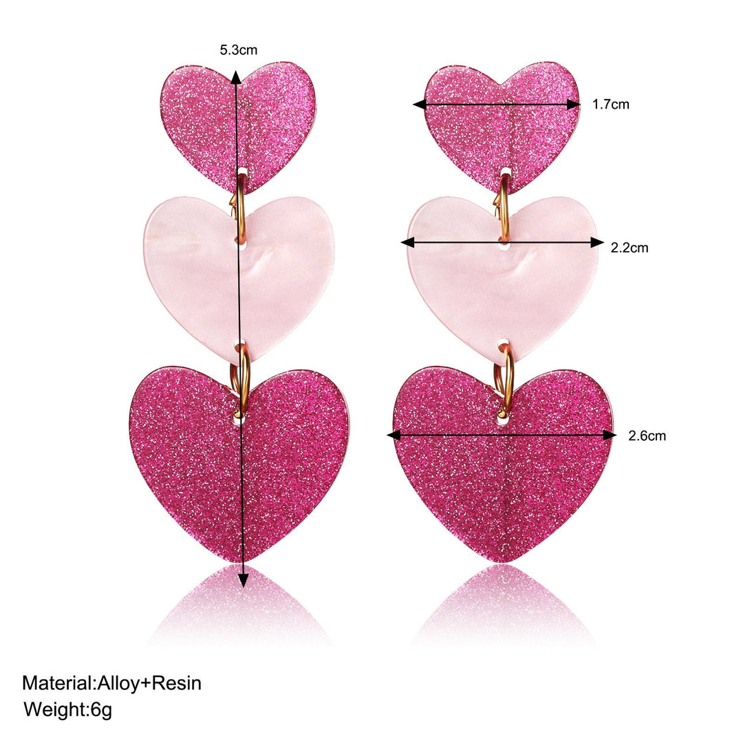 Triple Heart Expression Earring