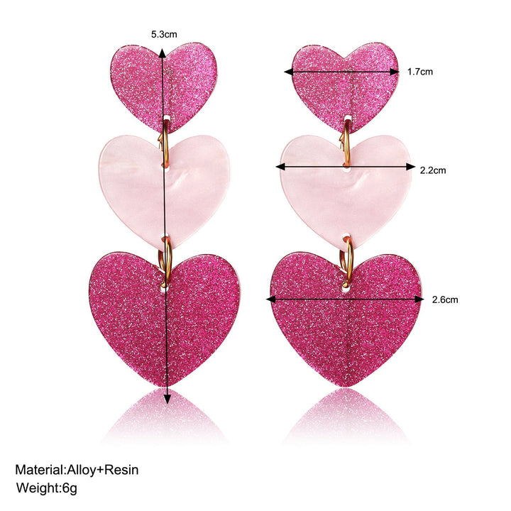 Triple Heart Expression Earring