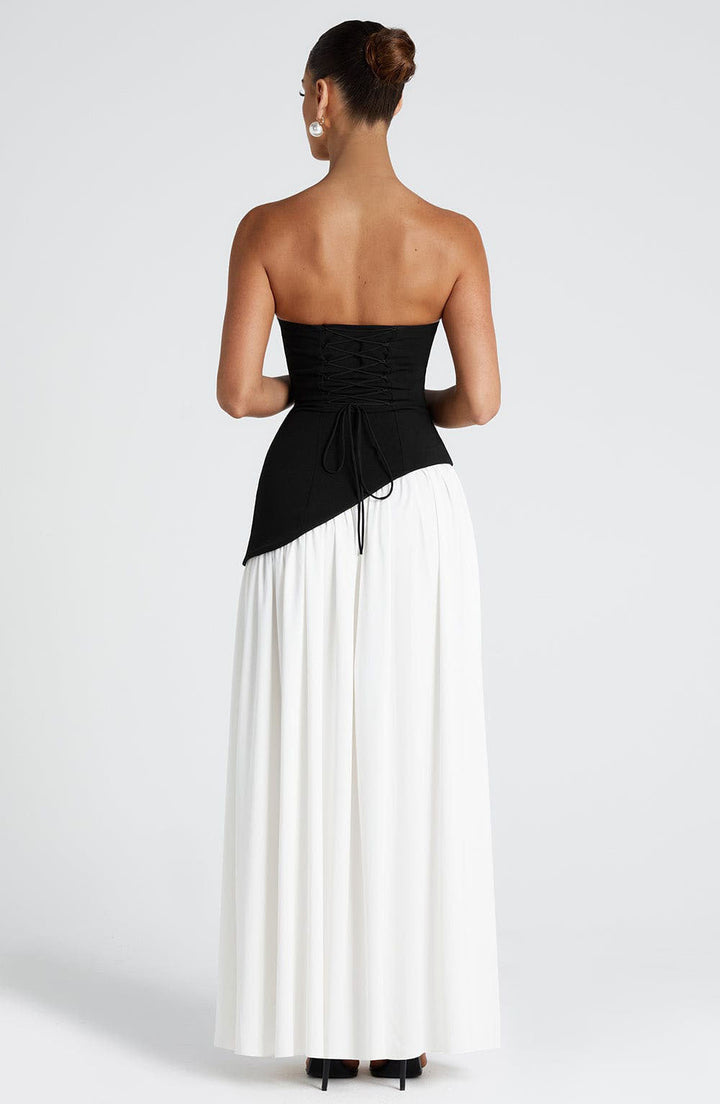 STRAPLESS SLIT DRESS