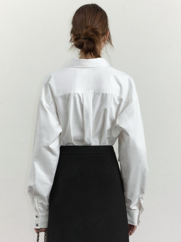 French-Inspired Cotton Cardigan Shirt