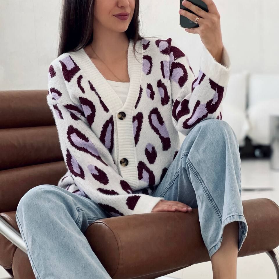 Leopard print cardigan