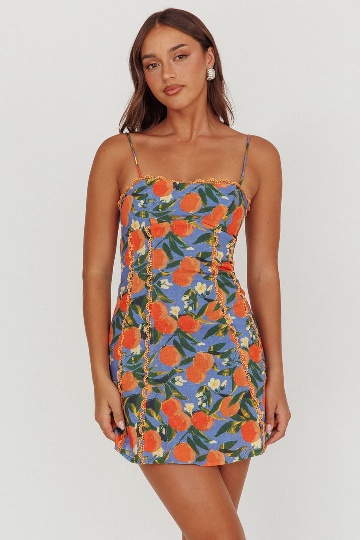 Chamberlain Scallop Trim Mini Dress Citrus Orange by Selfie Leslie