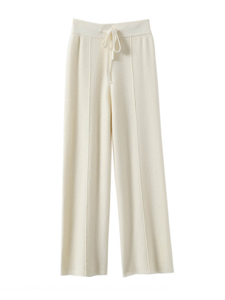 3D Seam Drawstring Cotton Long Pants