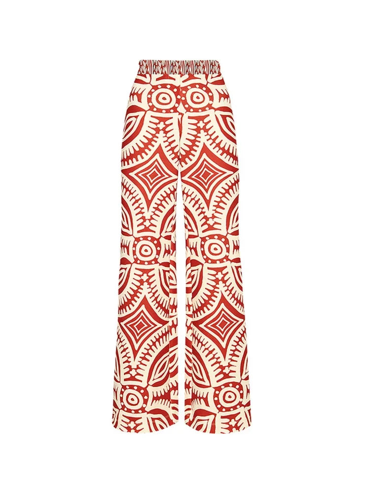 One Shoulder Ethnic Print One Piece Swimsuit