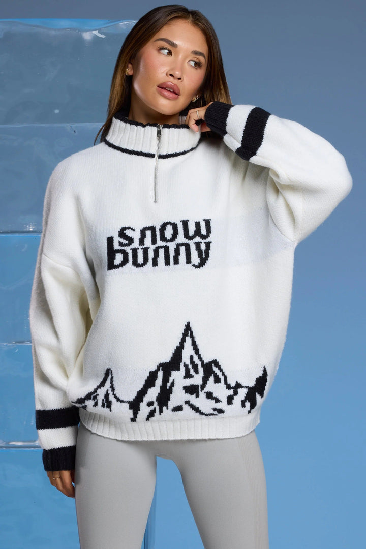Snow Bunny Half Zip Sweater