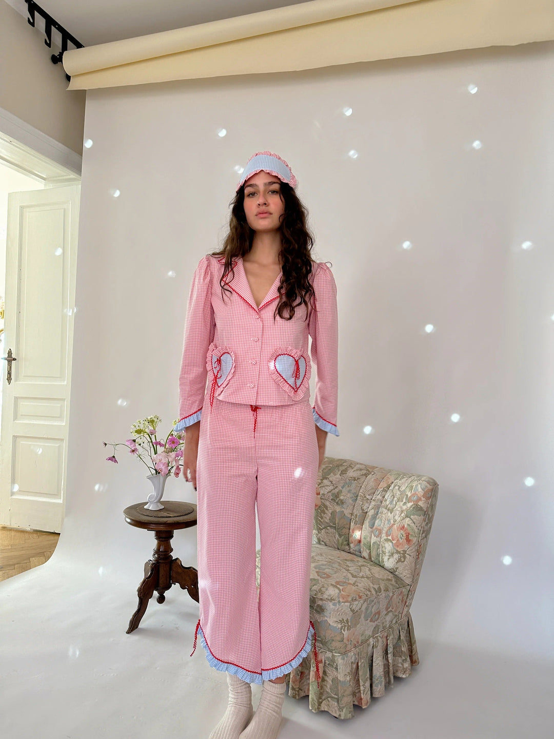 Heart-Shaped Pockets Pink Pyjama