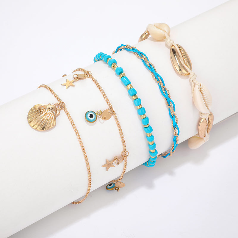 Shell Star Boho Anklet