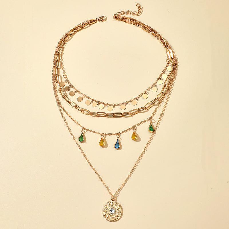 Constantina Boho Necklaces - Layered Colorful Teardrop
