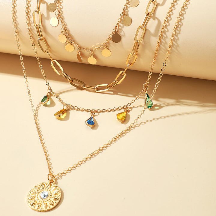 Constantina Boho Necklaces - Layered Colorful Teardrop