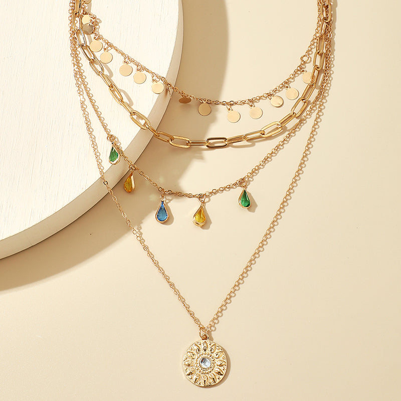 Constantina Boho Necklaces - Layered Colorful Teardrop
