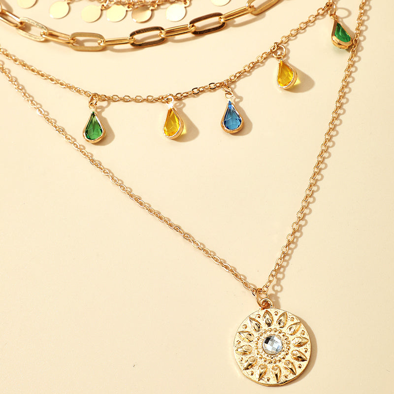 Constantina Boho Necklaces - Layered Colorful Teardrop
