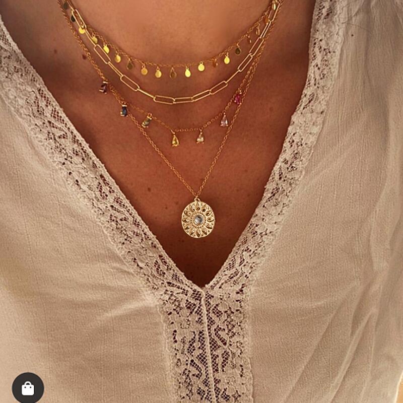 Constantina Boho Necklaces - Layered Colorful Teardrop