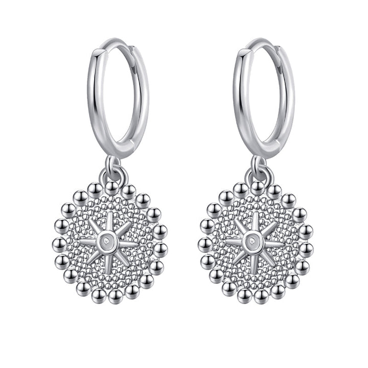 Statement Stud Earrings - Bohemian Round Coin Zircon