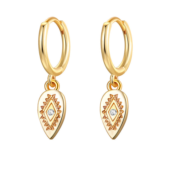 Statement Stud Earrings - Bohemian Round Coin Zircon