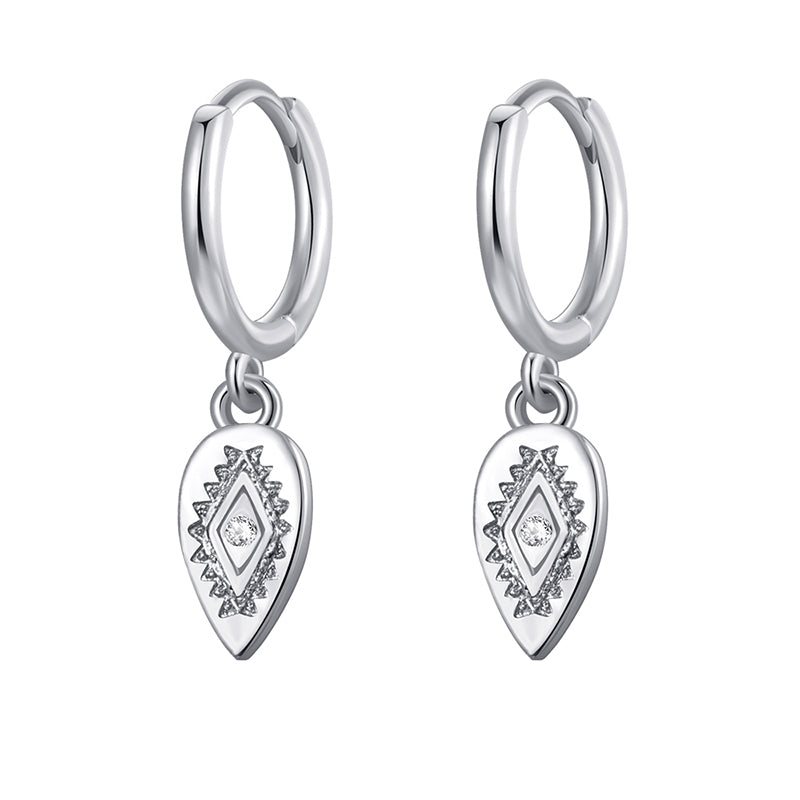 Statement Stud Earrings - Bohemian Round Coin Zircon