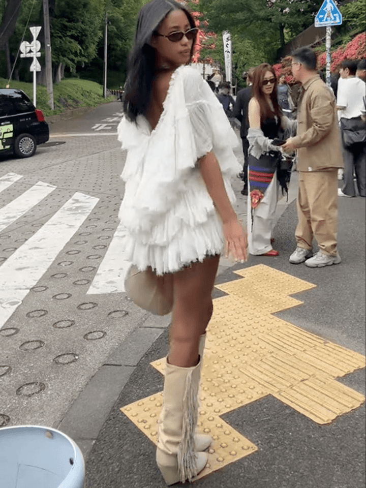 Pleated Ruffle Minidress