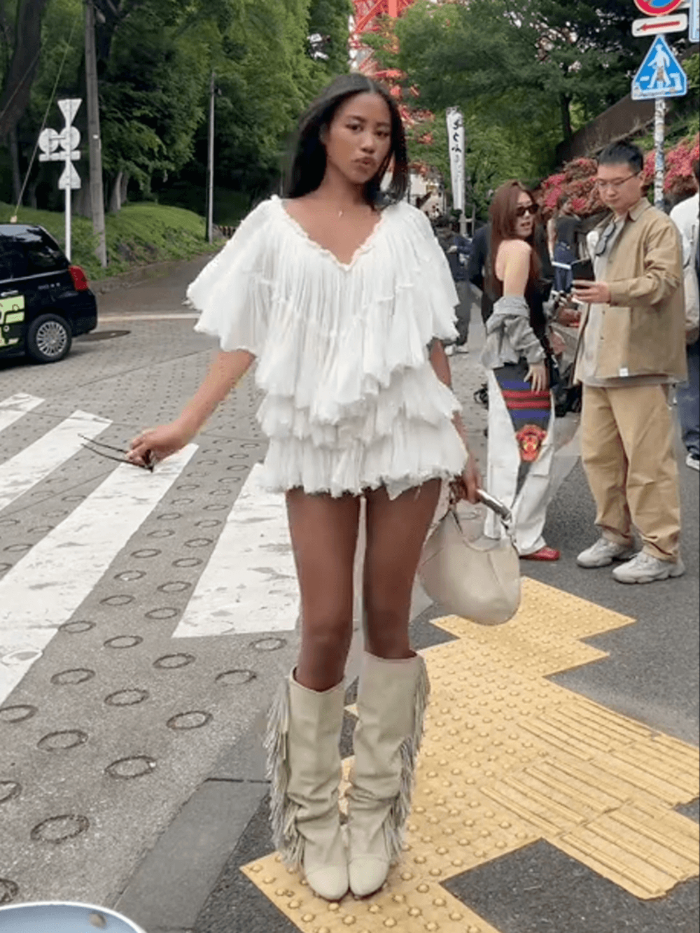 Pleated Ruffle Minidress