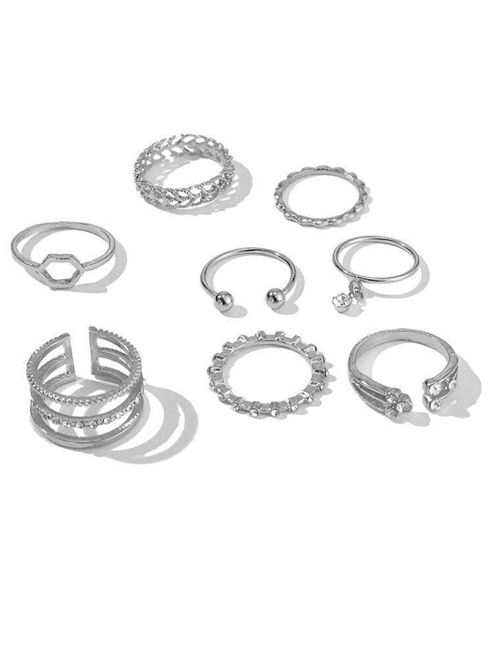 Boho Rings - Crystal Geometric Iris Set 8pcs